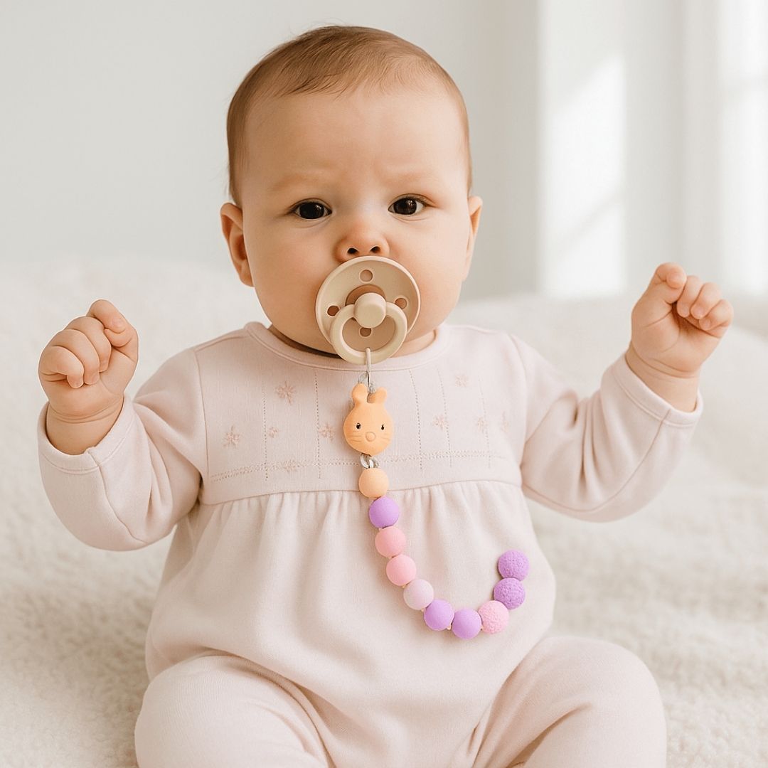 Attache tetine lilarose rose