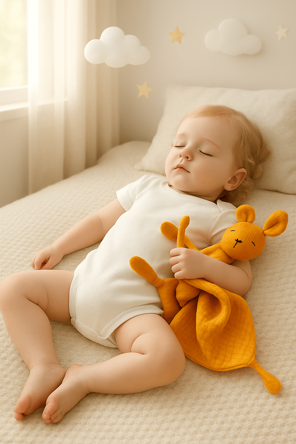 Doudou mousseline Jaune