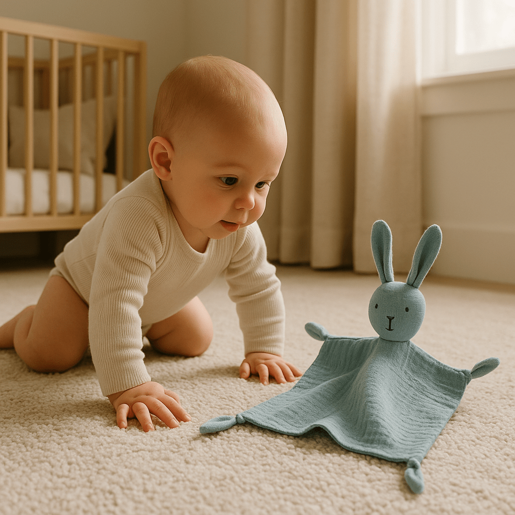 Doudou mousseline bleu