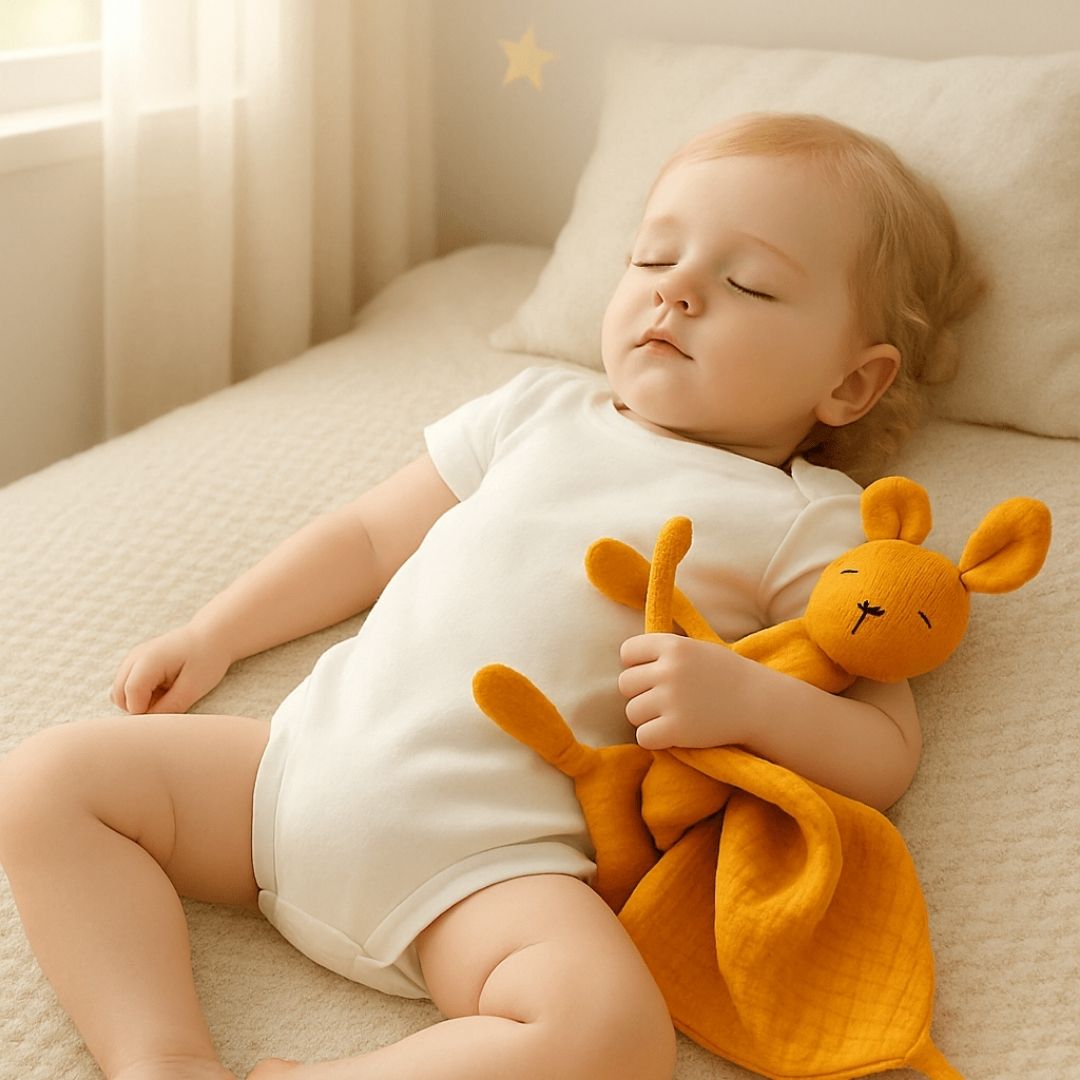 Doudou mousseline jaune