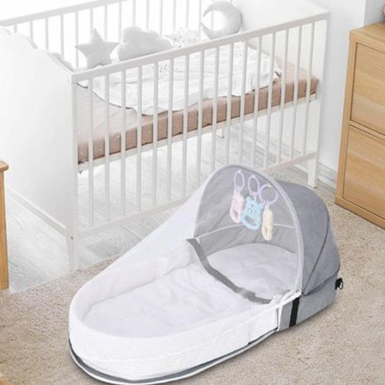 Lit de voyage bébé gris