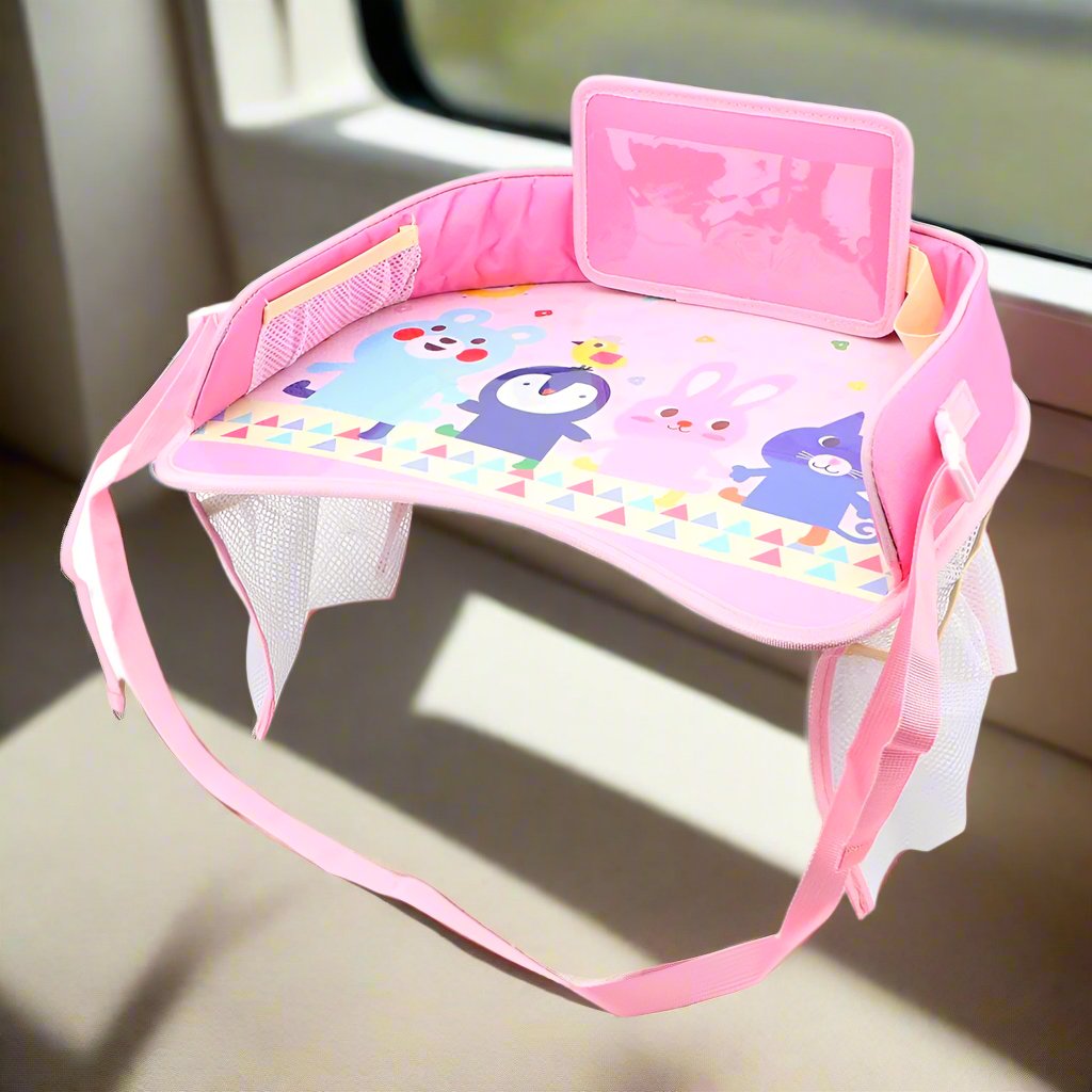 Plateau de voyage pour voiture rose