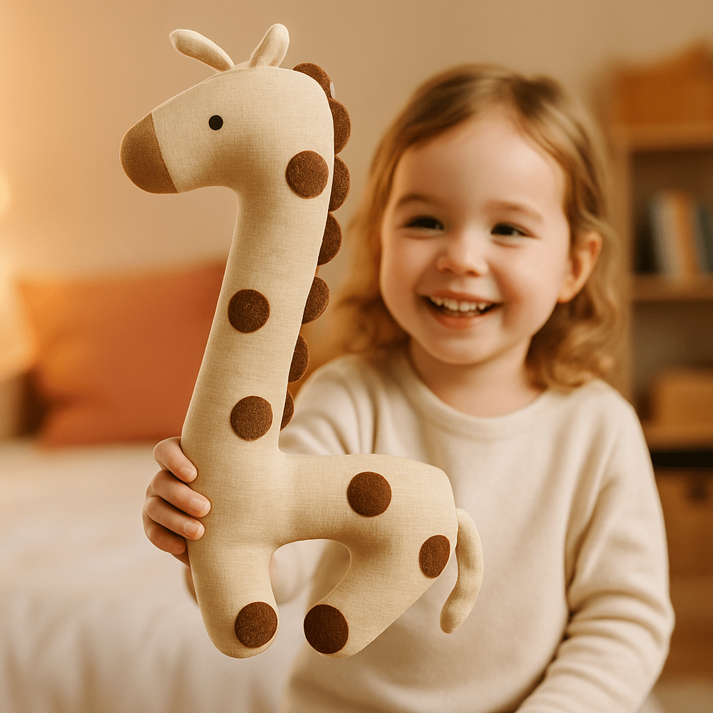 Doudou girafe FERMIER marron