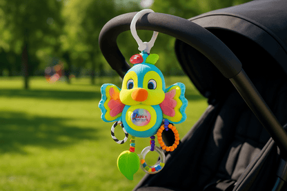 Hochet bébé équipé d'un clip pratique
