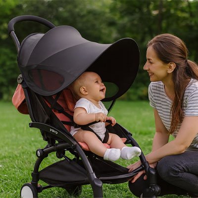 Par soleil pour poussette pratique et transportable