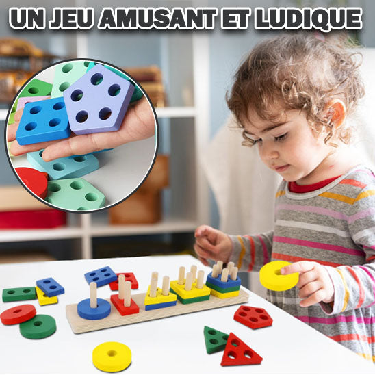 Jouet en bois - empilable pour les enfants de 1-3 ans